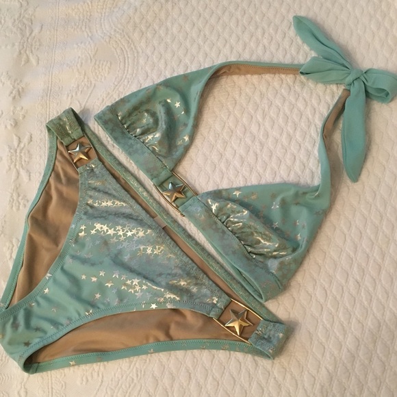 Victoria's Secret Other - 🍒Victoria’s Secret Bikini Mint green & gold ⭐️